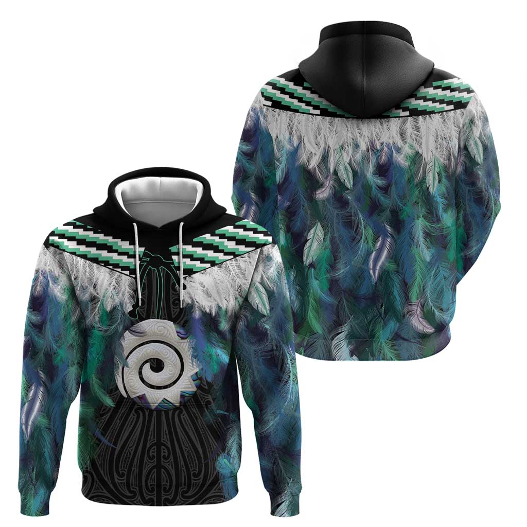 Aotearoa Korowai Motif Zip Hoodie Maori Koru Poutama