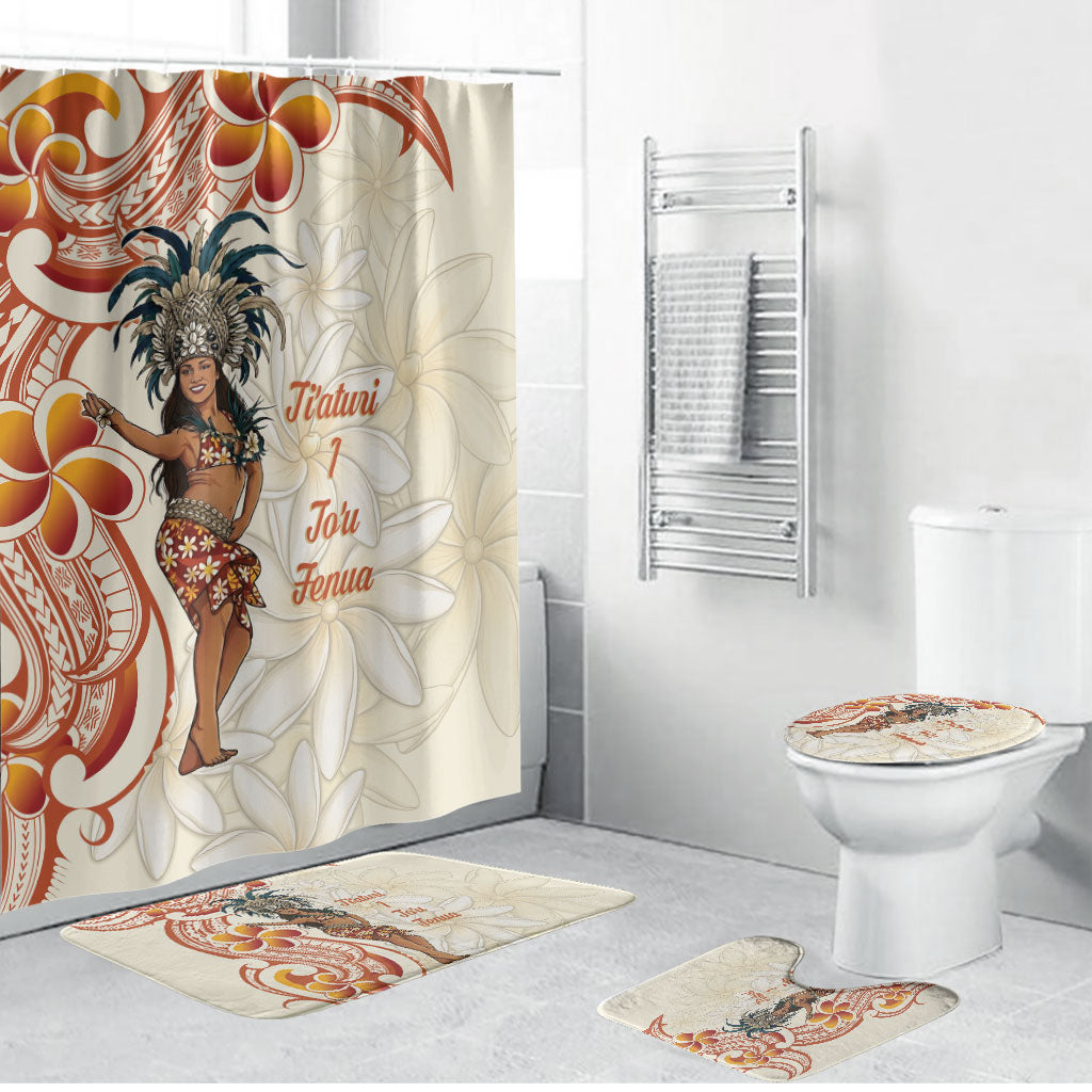 Heiva i Tahiti Bathroom Set Ori Tahitian Dance Tiare Maori LT14 Bathroom Set (4 pcs) Beige - Polynesian Pride