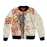 Heiva i Tahiti Bomber Jacket Ori Tahitian Dance Tiare Maori LT14 Unisex Beige - Polynesian Pride