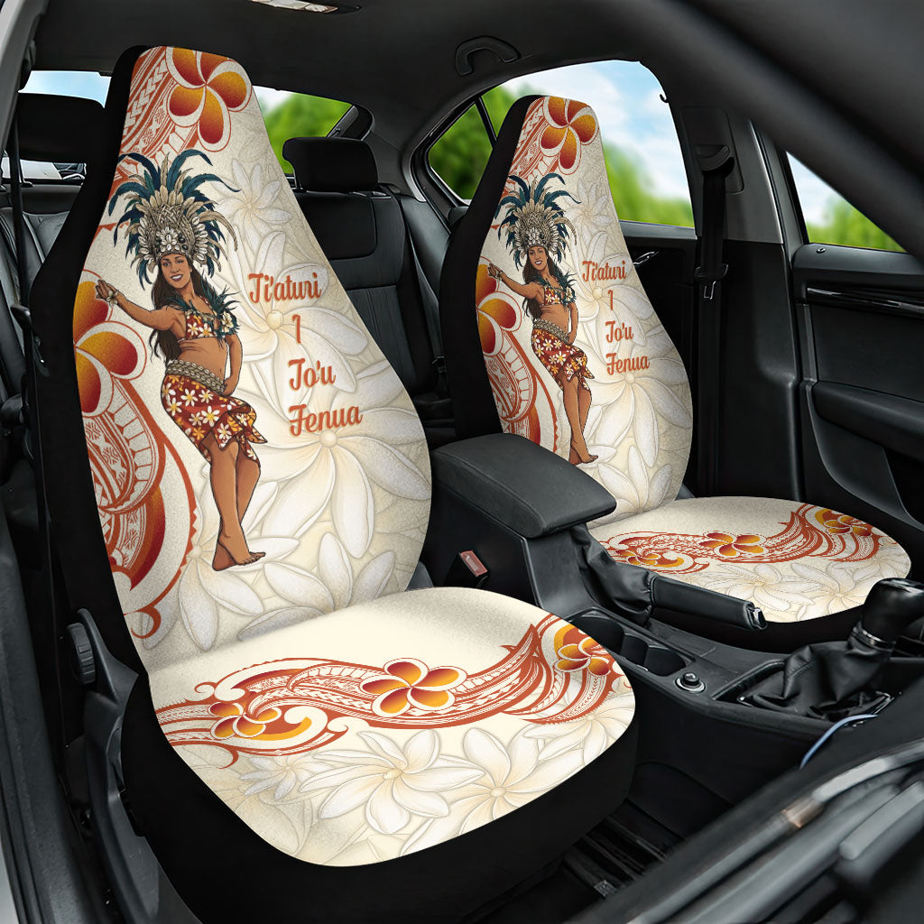 Heiva i Tahiti Car Seat Cover Ori Tahitian Dance Tiare Maori LT14 One Size Beige - Polynesian Pride