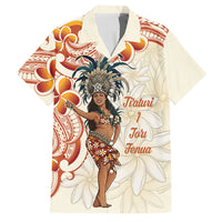 Heiva i Tahiti Family Matching Long Sleeve Bodycon Dress and Hawaiian Shirt Ori Tahitian Dance Tiare Maori LT14 Dad's Shirt - Short Sleeve Beige - Polynesian Pride