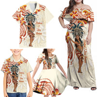 Heiva i Tahiti Family Matching Off Shoulder Maxi Dress and Hawaiian Shirt Ori Tahitian Dance Tiare Maori LT14 - Polynesian Pride