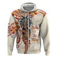 Heiva i Tahiti Hoodie Ori Tahitian Dance Tiare Maori LT14 Zip Hoodie Beige - Polynesian Pride