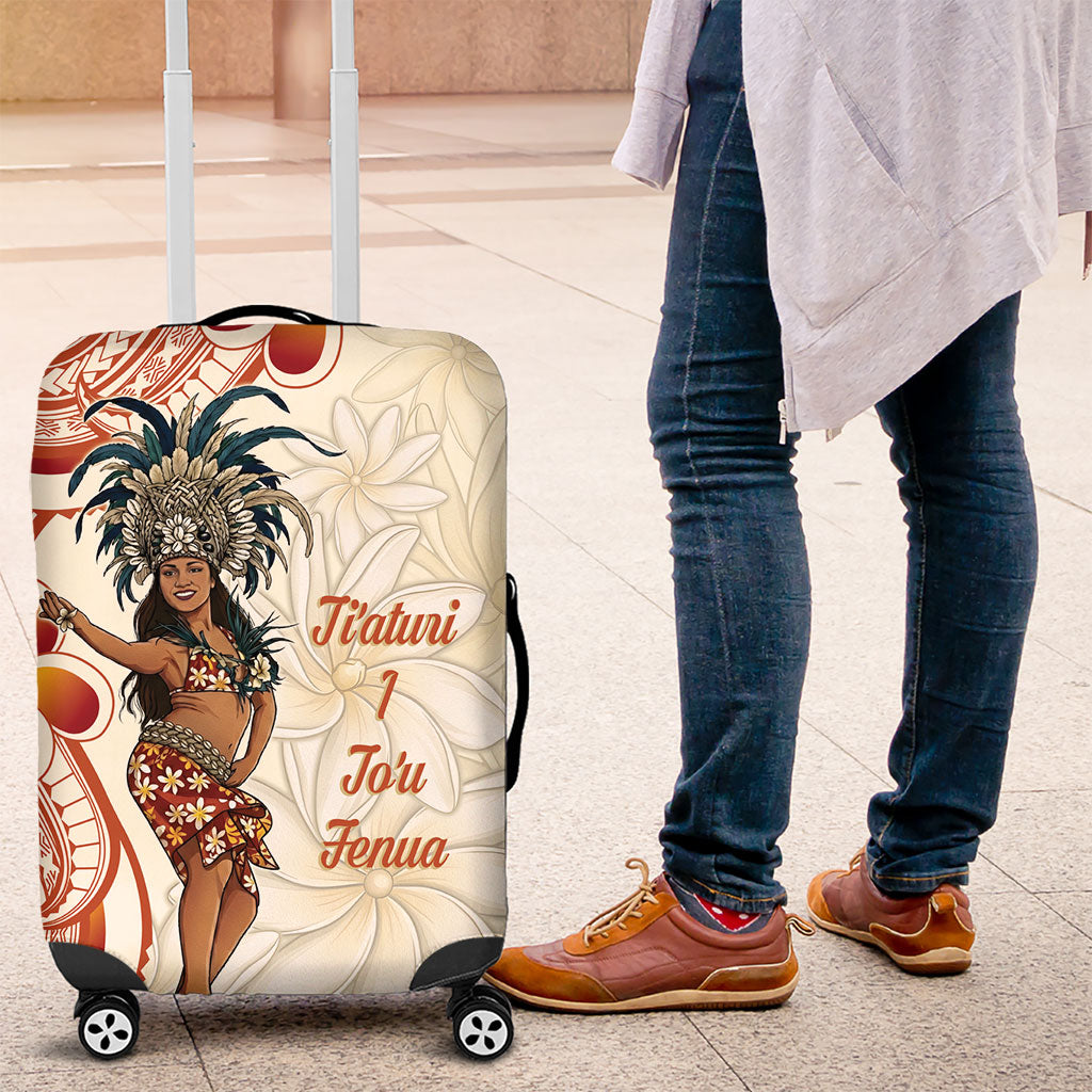 Heiva i Tahiti Luggage Cover Ori Tahitian Dance Tiare Maori LT14 Beige - Polynesian Pride