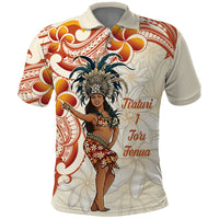 Heiva i Tahiti Polo Shirt Ori Tahitian Dance Tiare Maori LT14 Beige - Polynesian Pride