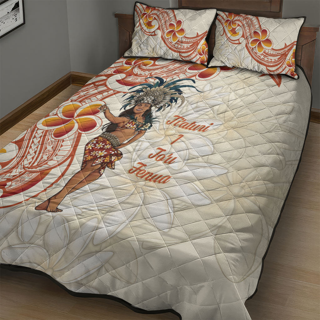 Heiva i Tahiti Quilt Bed Set Ori Tahitian Dance Tiare Maori