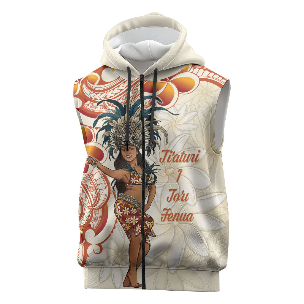 Heiva i Tahiti Sleeveless Zip Hoodie Ori Tahitian Dance Tiare Maori