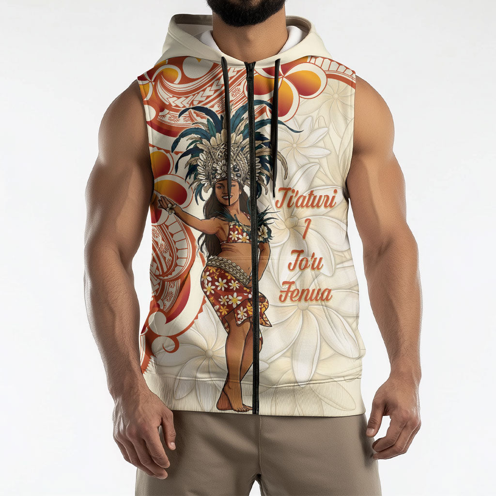 Heiva i Tahiti Sleeveless Zip Hoodie Ori Tahitian Dance Tiare Maori LT14 - Polynesian Pride
