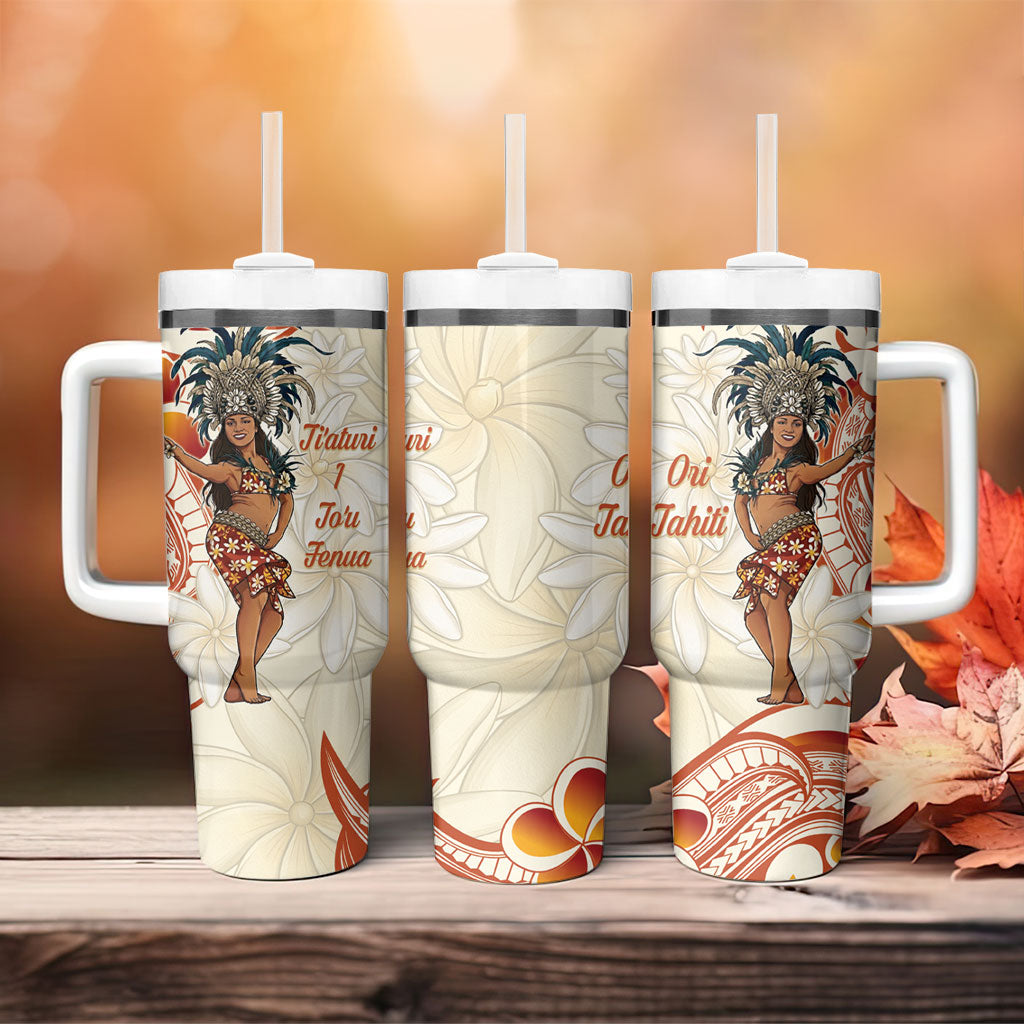 Heiva i Tahiti Tumbler With Handle Ori Tahitian Dance Tiare Maori