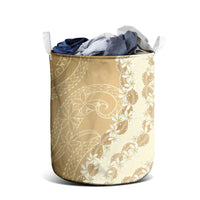 Heiva i Tahiti Laundry Basket Tahitian Tiare Maori Cowrie Lei Brown LT14 - Polynesian Pride