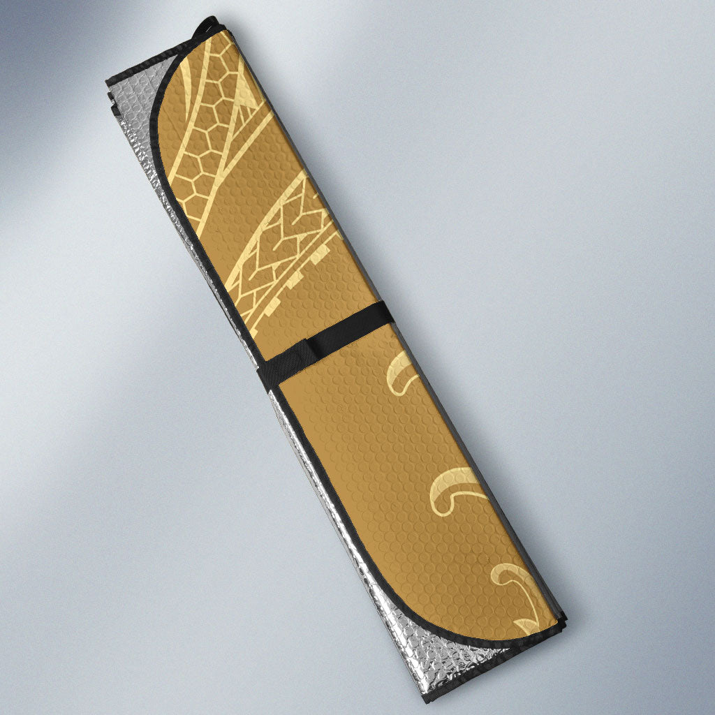Heiva i Tahiti Auto Sun Shade Tahitian Tiare Maori Cowrie Lei Brown LT14 - Polynesian Pride