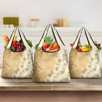 Heiva i Tahiti Grocery Bag Tahitian Tiare Maori Cowrie Lei Brown LT14 3-pack One Size Brown - Polynesian Pride