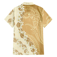 Heiva i Tahiti Hawaiian Shirt Tahitian Tiare Maori Cowrie Lei Brown LT14 - Polynesian Pride