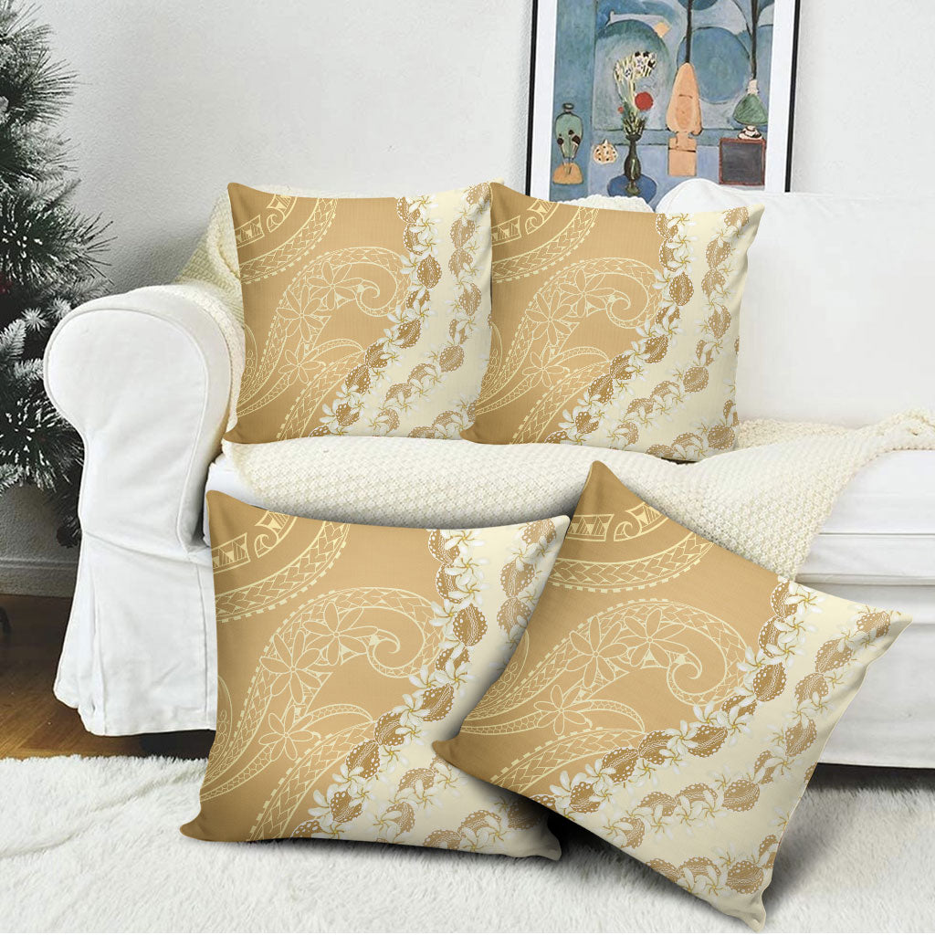 Heiva i Tahiti Pillow Cover Tahitian Tiare Maori Cowrie Lei Brown LT14 - Polynesian Pride