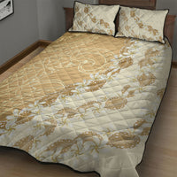 Heiva i Tahiti Quilt Bed Set Tahitian Tiare Maori Cowrie Lei Brown LT14 - Polynesian Pride