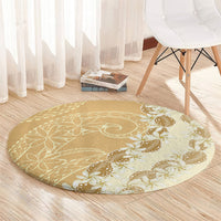 Heiva i Tahiti Round Carpet Tahitian Tiare Maori Cowrie Lei Brown LT14 - Polynesian Pride