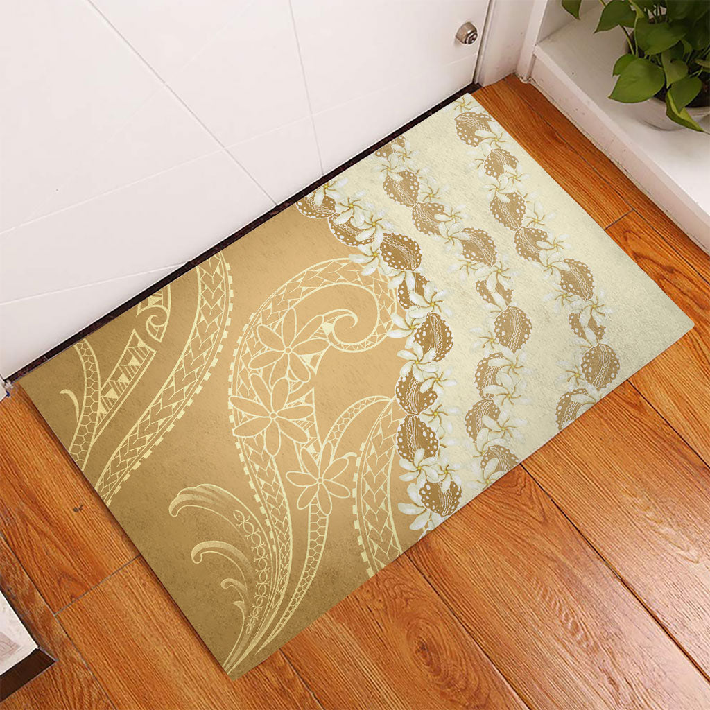 Heiva i Tahiti Rubber Doormat Tahitian Tiare Maori Cowrie Lei Brown LT14 - Polynesian Pride