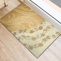 Heiva i Tahiti Rubber Doormat Tahitian Tiare Maori Cowrie Lei Brown LT14 - Polynesian Pride