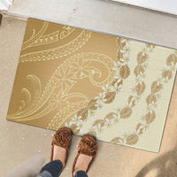 Heiva i Tahiti Rubber Doormat Tahitian Tiare Maori Cowrie Lei Brown LT14 - Polynesian Pride