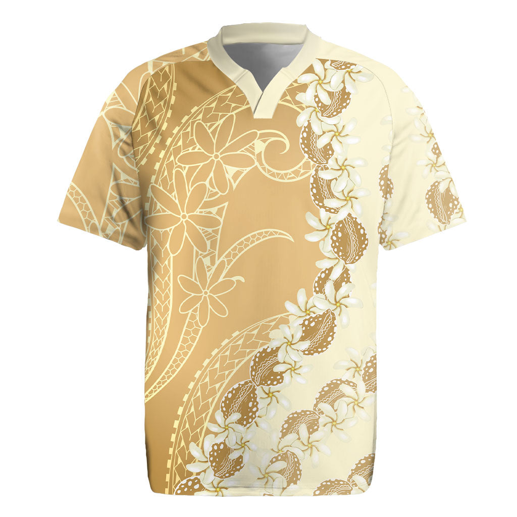 Heiva i Tahiti Rugby Jersey Tahitian Tiare Maori Cowrie Lei Brown LT14 Brown - Polynesian Pride