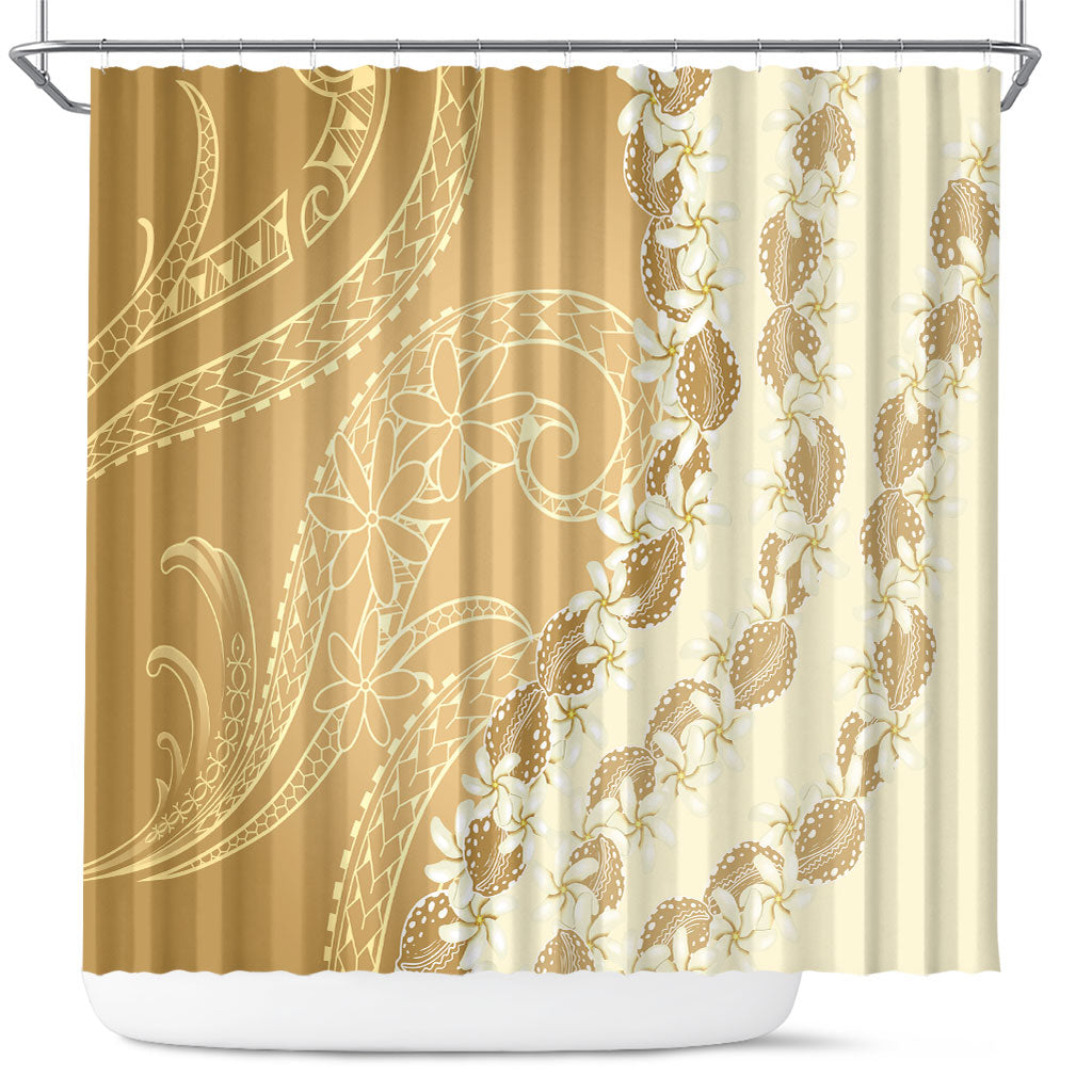 Heiva i Tahiti Shower Curtain Tahitian Tiare Maori Cowrie Lei Brown LT14 Brown - Polynesian Pride