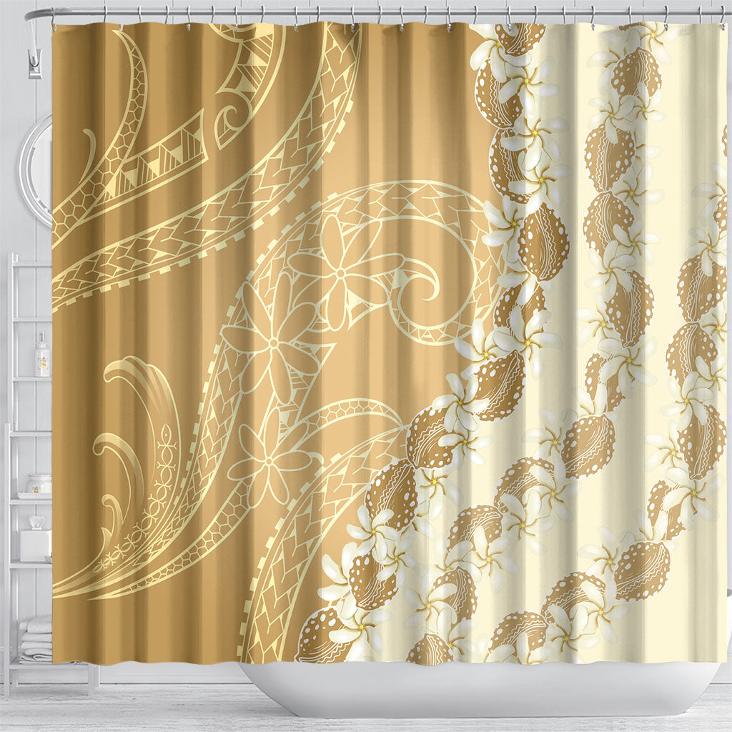 Heiva i Tahiti Shower Curtain Tahitian Tiare Maori Cowrie Lei Brown LT14 - Polynesian Pride