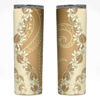 Heiva i Tahiti Skinny Tumbler Tahitian Tiare Maori Cowrie Lei Brown LT14 Brown - Polynesian Pride