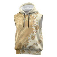 Heiva i Tahiti Sleeveless Hoodie Tahitian Tiare Maori Cowrie Lei Brown LT14 Brown - Polynesian Pride