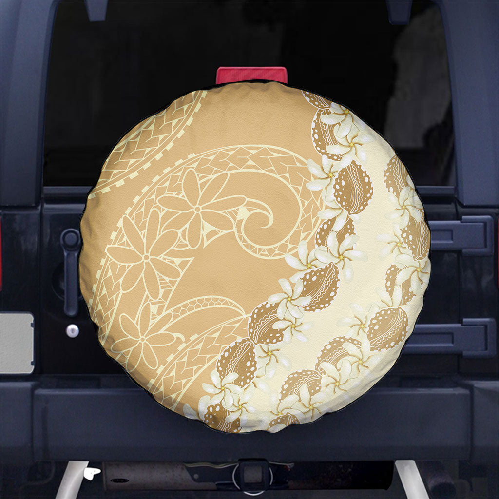 Heiva i Tahiti Spare Tire Cover Tahitian Tiare Maori Cowrie Lei Brown
