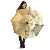 Heiva i Tahiti Umbrella Tahitian Tiare Maori Cowrie Lei Brown LT14 - Polynesian Pride