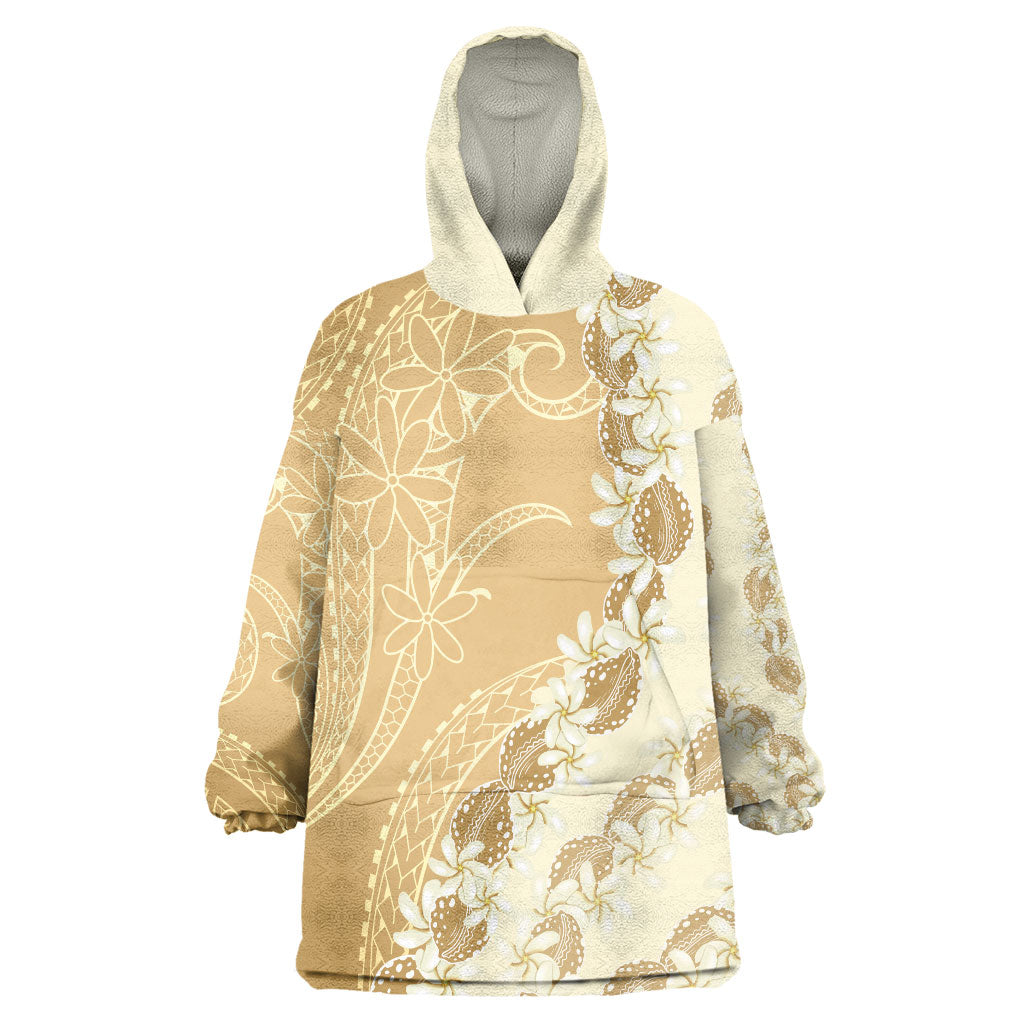 Heiva i Tahiti Wearable Blanket Hoodie Tahitian Tiare Maori Cowrie Lei Brown LT14 One Size Brown - Polynesian Pride