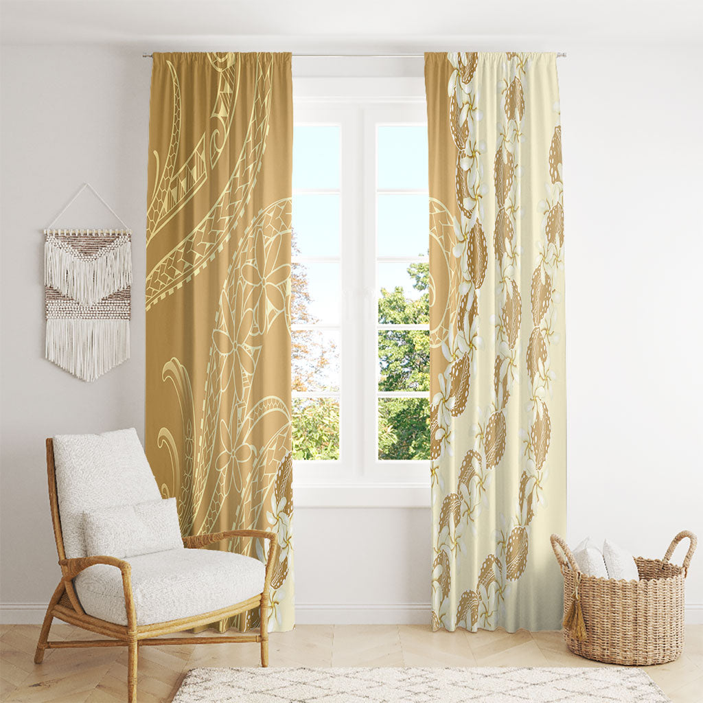 Heiva i Tahiti Window Curtain Tahitian Tiare Maori Cowrie Lei Brown LT14 - Polynesian Pride