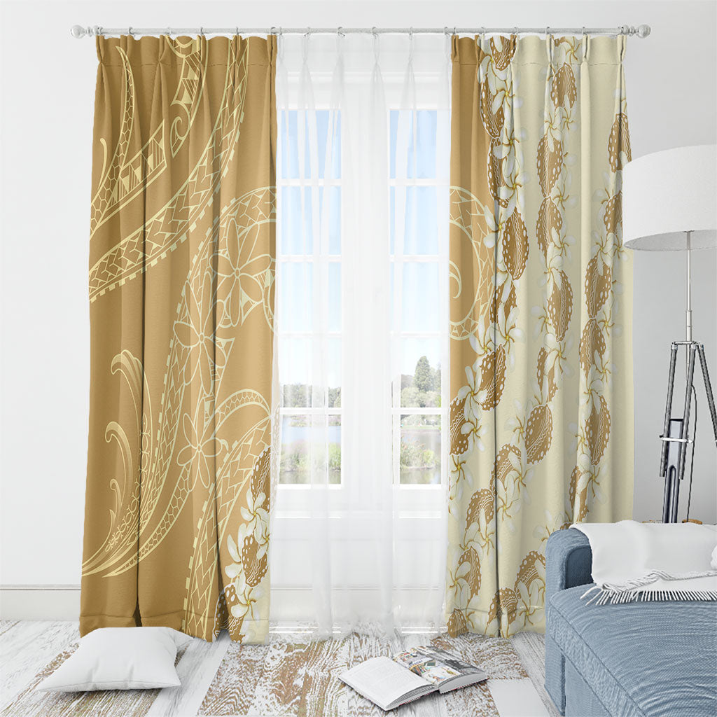 Heiva i Tahiti Window Curtain Tahitian Tiare Maori Cowrie Lei Brown LT14 - Polynesian Pride