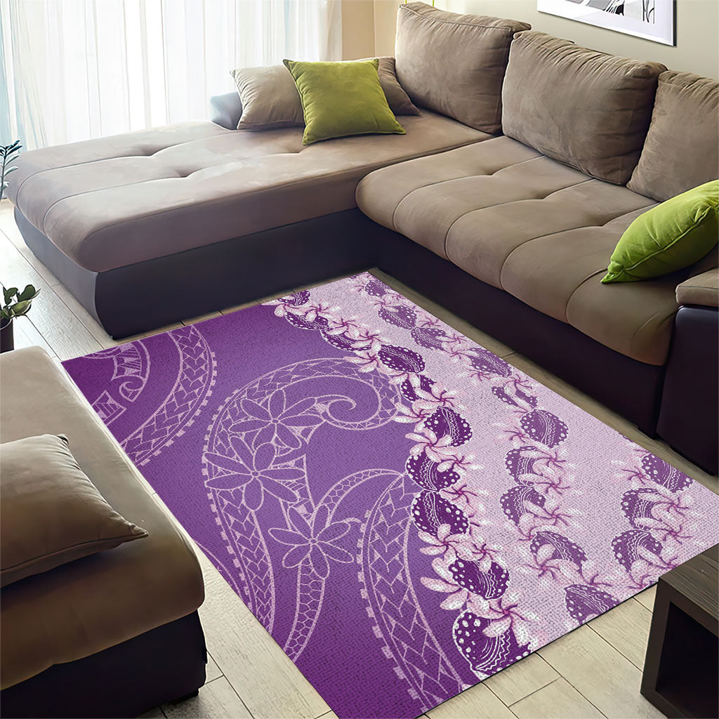 Heiva i Tahiti Area Rug Tahitian Tiare Maori Cowrie Lei Purple LT14 - Polynesian Pride