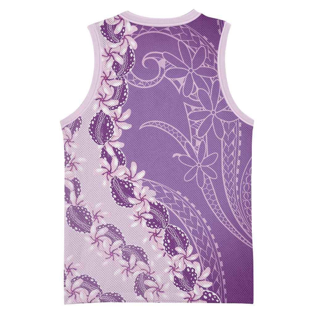 Heiva i Tahiti Basketball Jersey Tahitian Tiare Maori Cowrie Lei Purple LT14 - Polynesian Pride