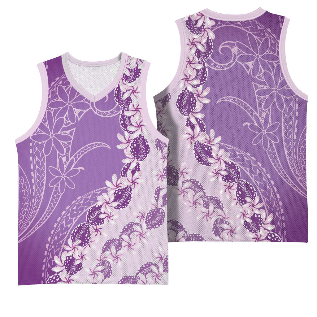 Heiva i Tahiti Basketball Jersey Tahitian Tiare Maori Cowrie Lei Purple LT14 - Polynesian Pride