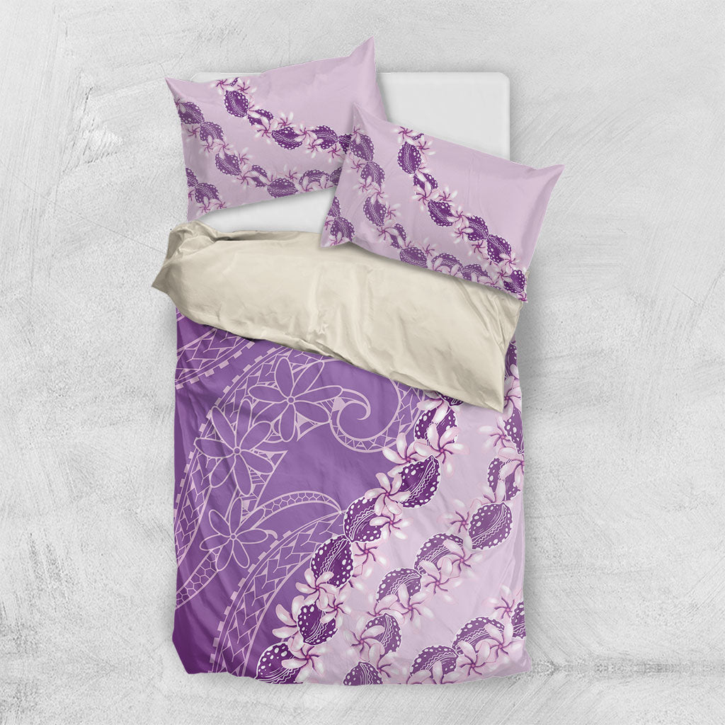 Heiva i Tahiti Bedding Set Tahitian Tiare Maori Cowrie Lei Purple LT14 US Twin 172cm x 218cm Purple - Polynesian Pride
