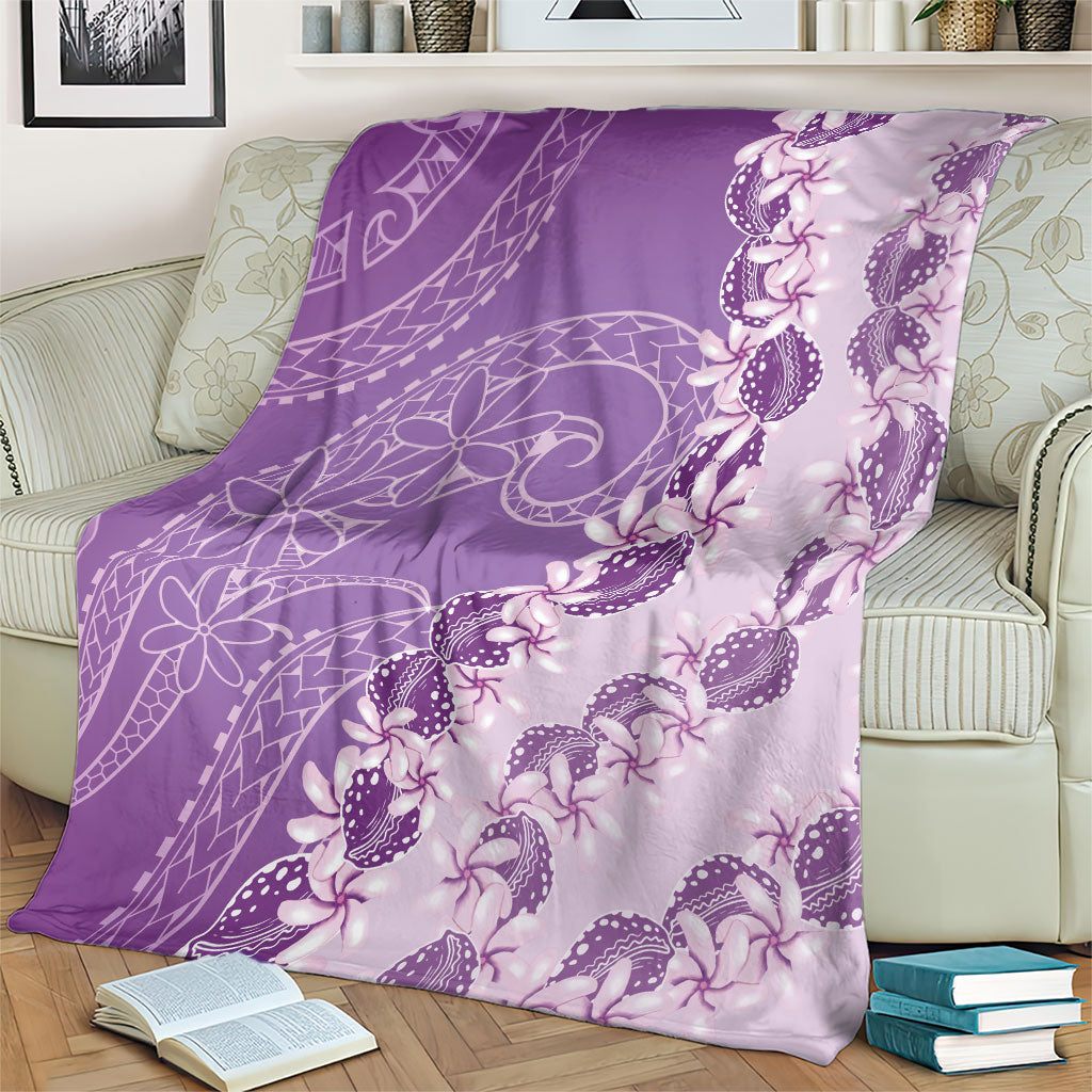Heiva i Tahiti Blanket Tahitian Tiare Maori Cowrie Lei Purple LT14 - Polynesian Pride