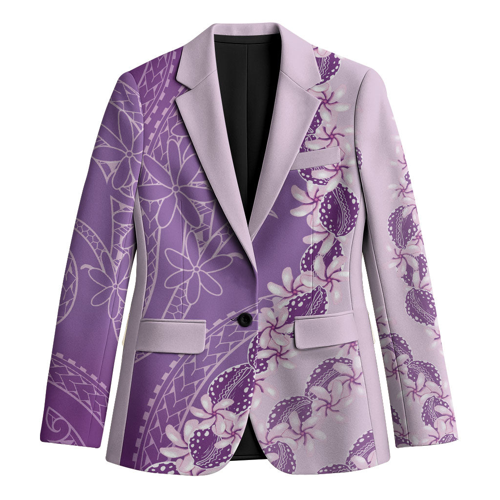 Heiva i Tahiti Blazer Tahitian Tiare Maori Cowrie Lei Purple LT14 Unisex Purple - Polynesian Pride
