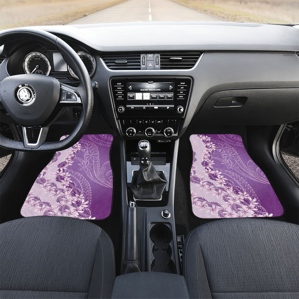 Heiva i Tahiti Car Mats Tahitian Tiare Maori Cowrie Lei Purple LT14 Set 2pcs - Front Purple - Polynesian Pride