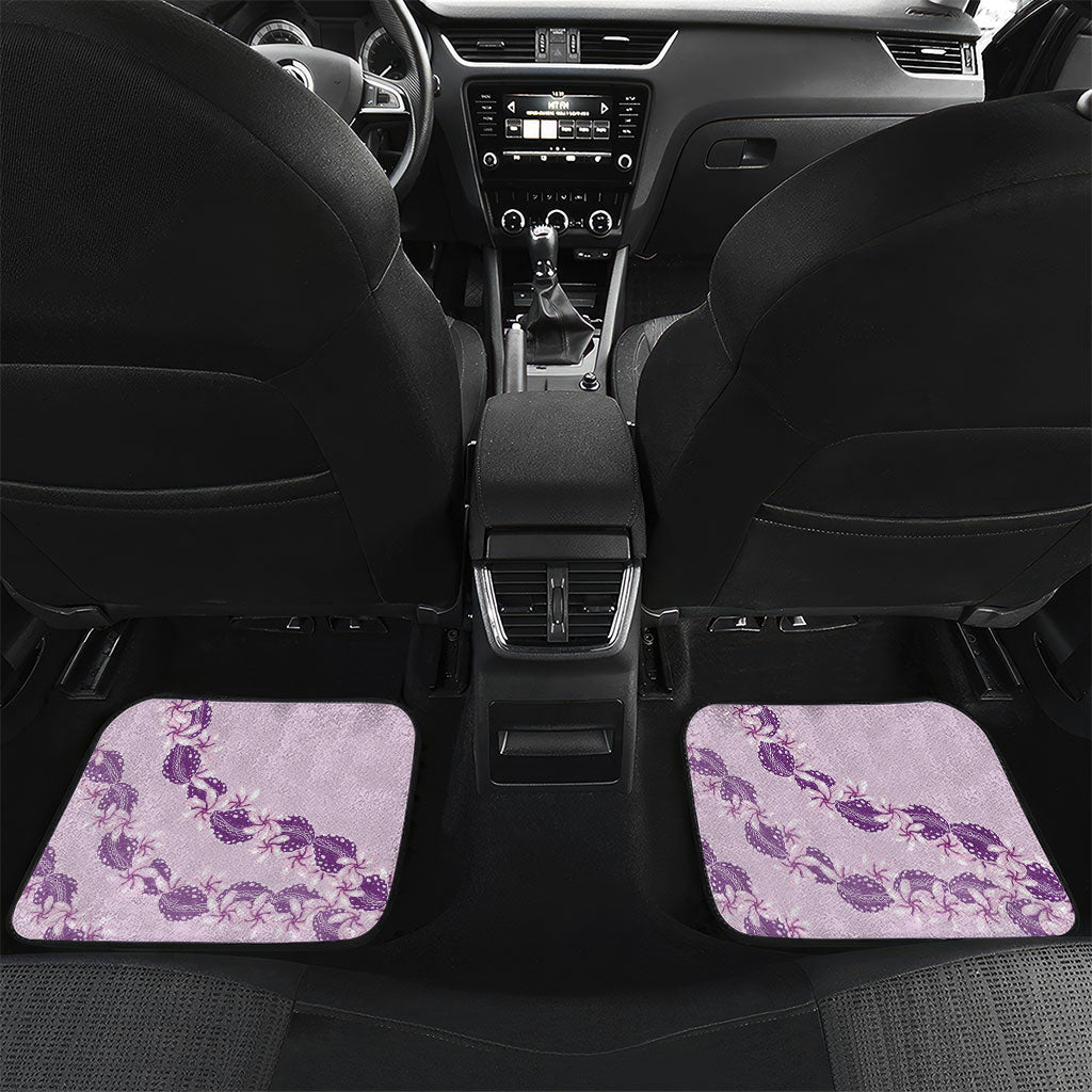 Heiva i Tahiti Car Mats Tahitian Tiare Maori Cowrie Lei Purple LT14 Set 2pcs - Back Purple - Polynesian Pride