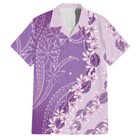 Heiva i Tahiti Family Matching Puletasi and Hawaiian Shirt Tahitian Tiare Maori Cowrie Lei Purple LT14 Dad's Shirt - Short Sleeve Purple - Polynesian Pride