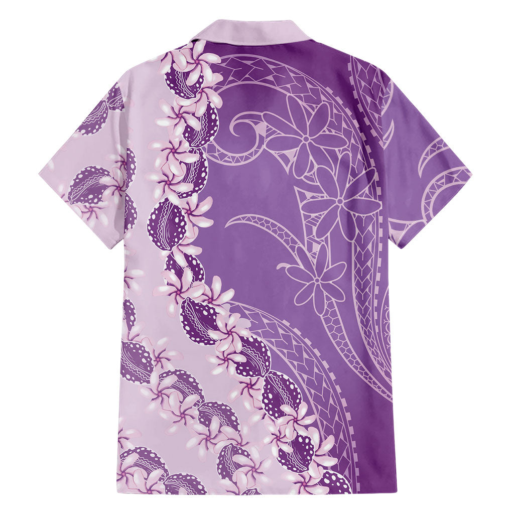Heiva i Tahiti Family Matching Tank Maxi Dress and Hawaiian Shirt Tahitian Tiare Maori Cowrie Lei Purple LT14 - Polynesian Pride