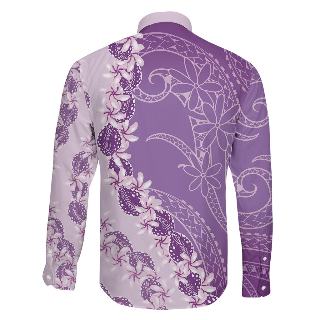 Heiva i Tahiti Family Matching Tank Maxi Dress and Hawaiian Shirt Tahitian Tiare Maori Cowrie Lei Purple LT14 - Polynesian Pride