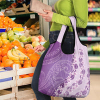 Heiva i Tahiti Grocery Bag Tahitian Tiare Maori Cowrie Lei Purple LT14 - Polynesian Pride
