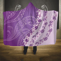 Heiva i Tahiti Hooded Blanket Tahitian Tiare Maori Cowrie Lei Purple LT14 - Polynesian Pride