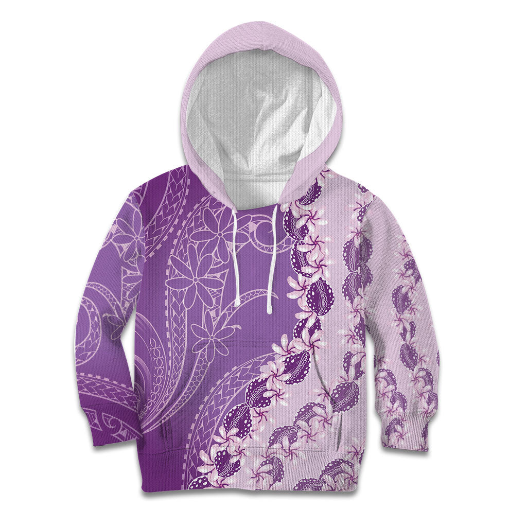 Heiva i Tahiti Kid Hoodie Tahitian Tiare Maori Cowrie Lei Purple LT14 Hoodie Purple - Polynesian Pride