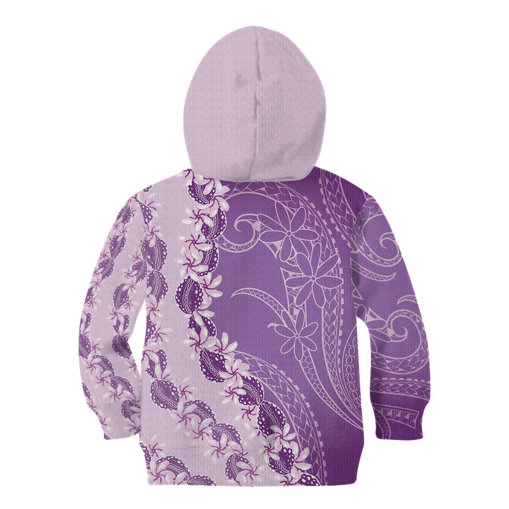Heiva i Tahiti Kid Hoodie Tahitian Tiare Maori Cowrie Lei Purple LT14 - Polynesian Pride