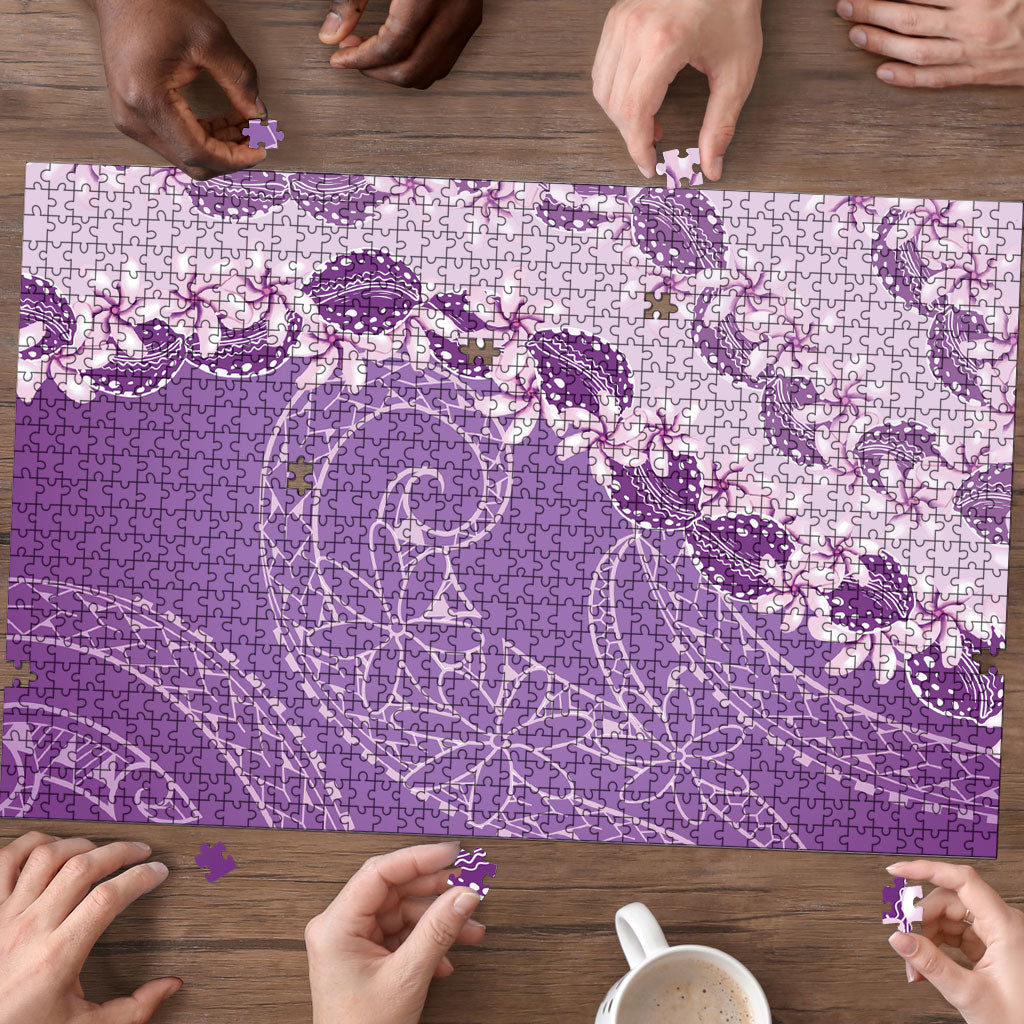 Heiva i Tahiti Puzzle Tahitian Tiare Maori Cowrie Lei Purple LT14 - Polynesian Pride