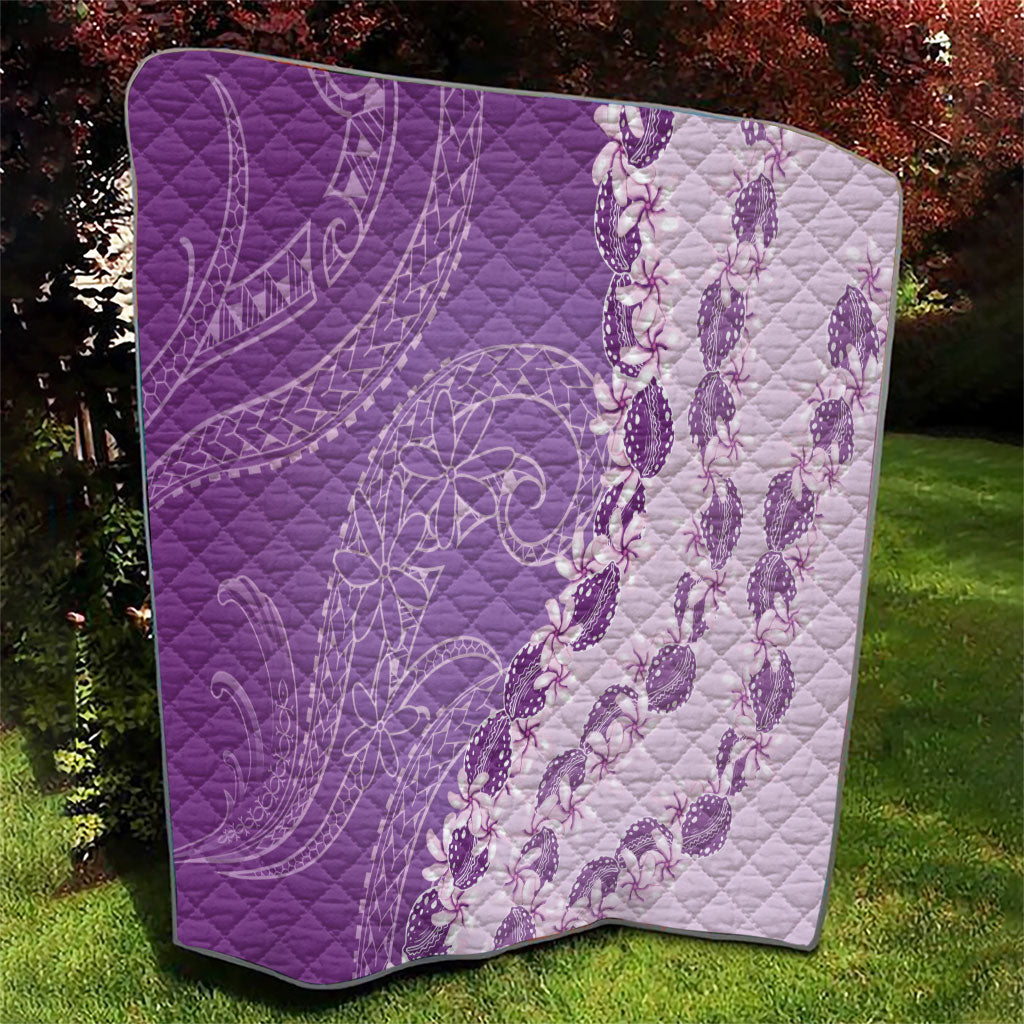 Heiva i Tahiti Quilt Tahitian Tiare Maori Cowrie Lei Purple LT14 - Polynesian Pride